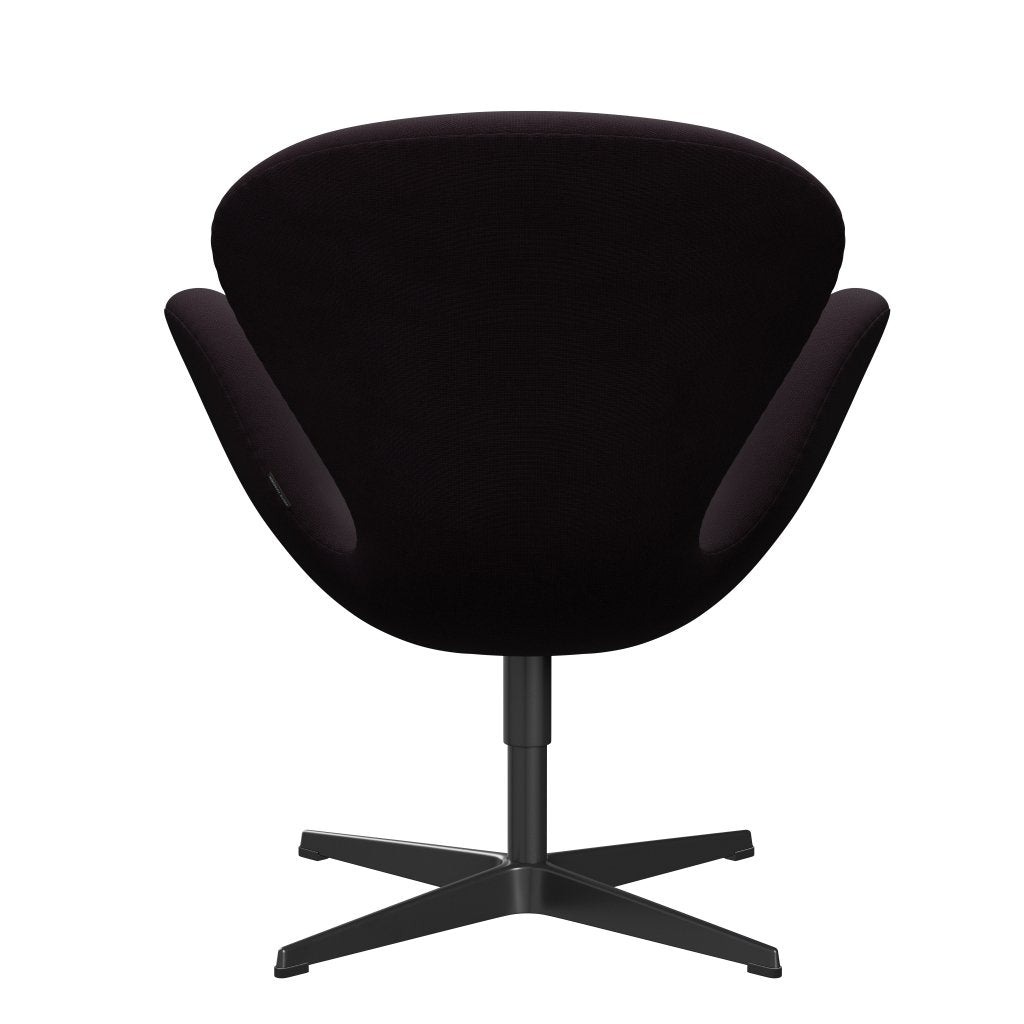 Fritz Hansen Chaise salon de cygne, noir de laquée / renommée (61108)