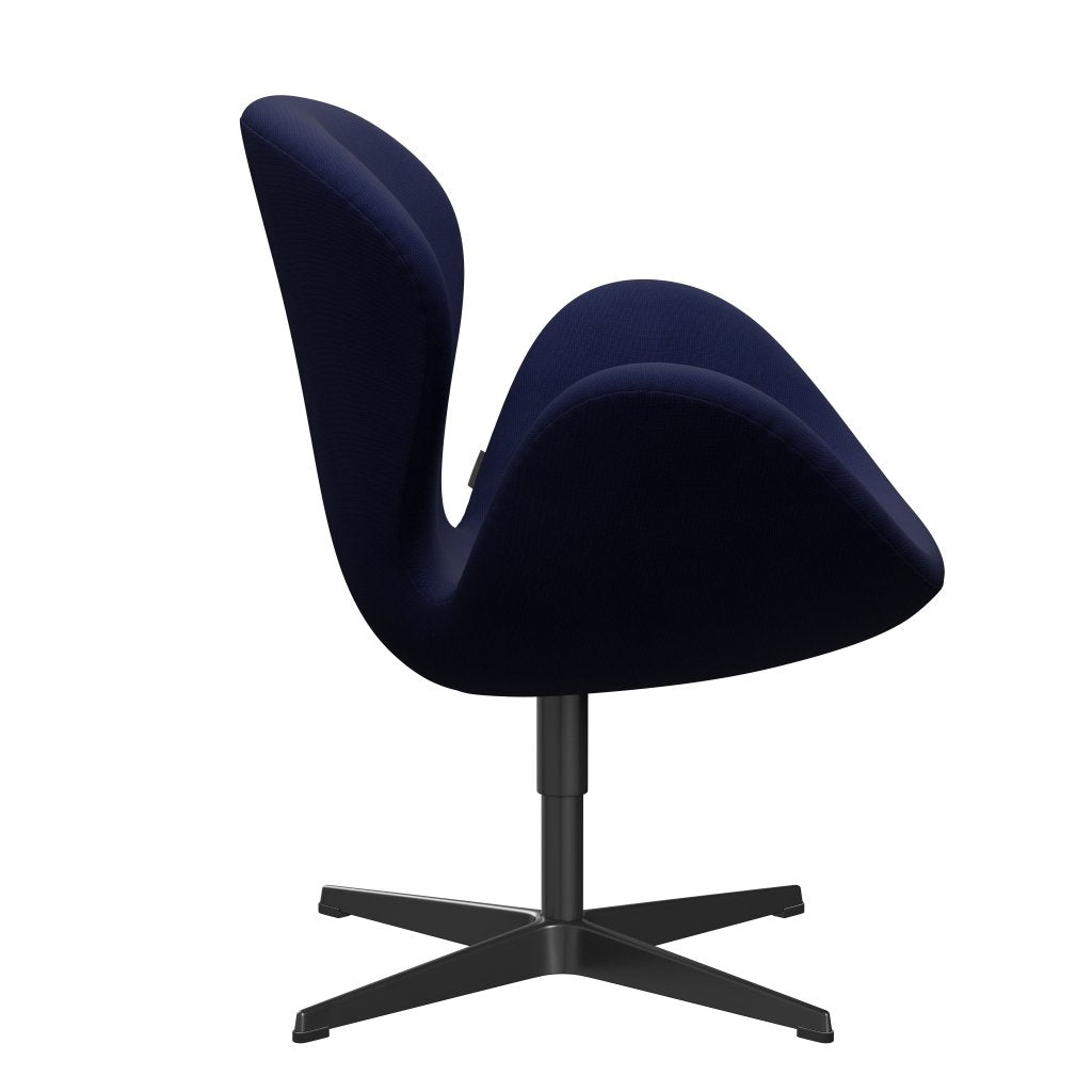 Fritz Hansen Swan Lounge Stuhl, Black Lacked/Fame Dark Blue (66005)