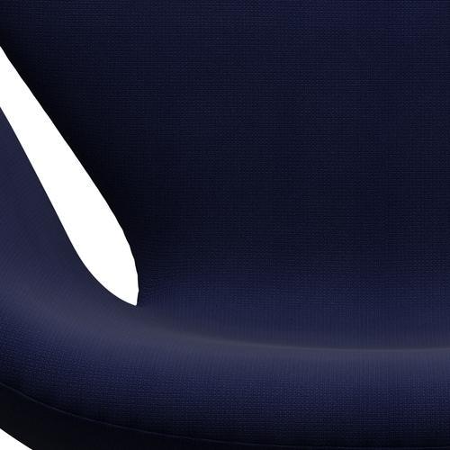 Fritz Hansen Swan Lounge Chair, Black Lacquered/Fame Dark Blue (66005)