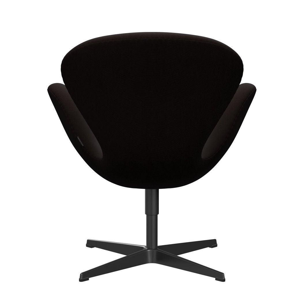 Fritz Hansen Swan Lounge Chair, Black Lacquered/Fame Dark Brown