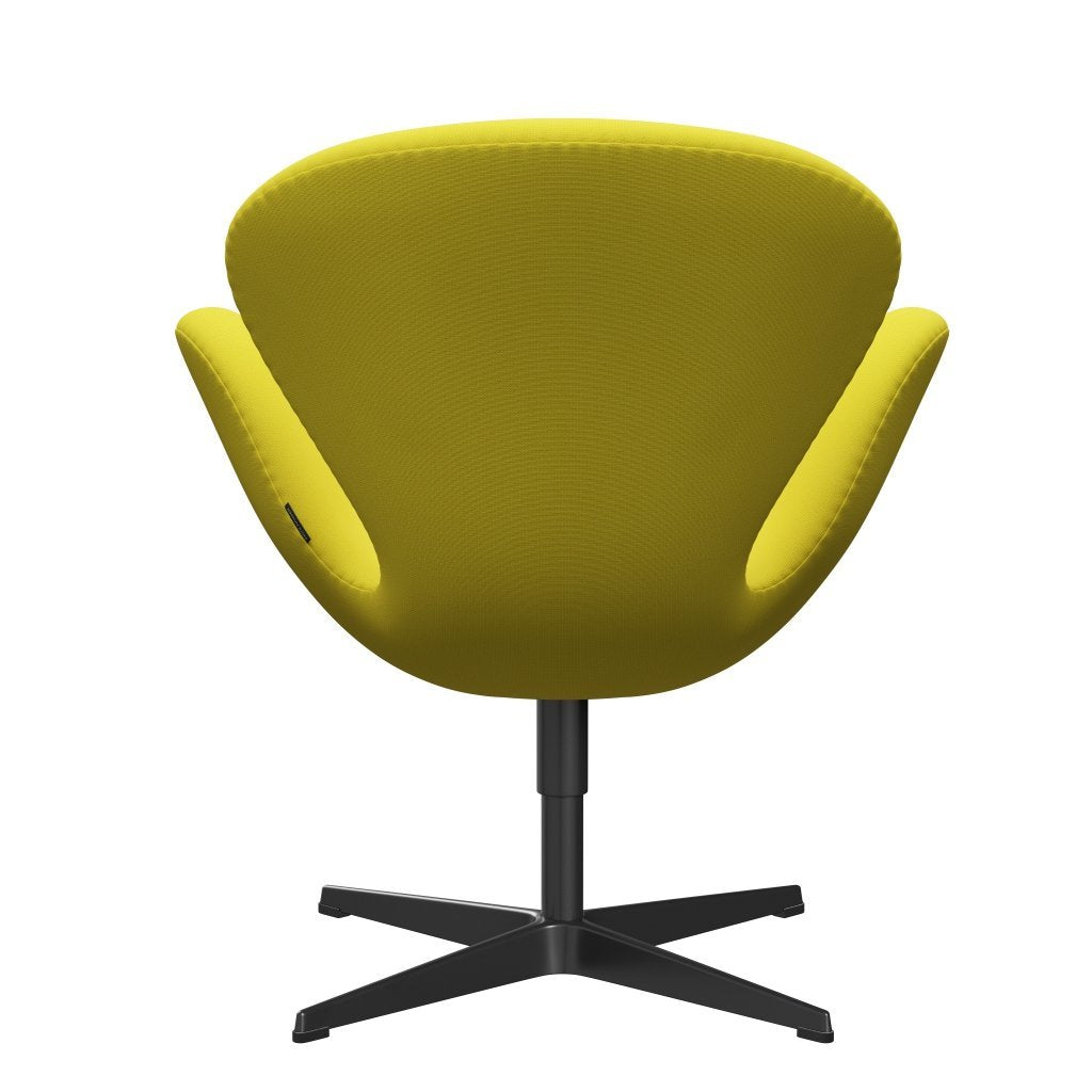 Fritz Hansen Swan Lounge Silla, lacado negro/fama amarillo