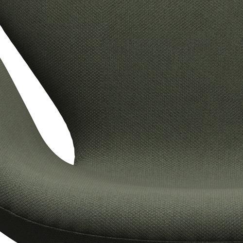 Fritz Hansen Swan Lounge Chair, Black Lacquered/Fiord Olive Green/Medium Green