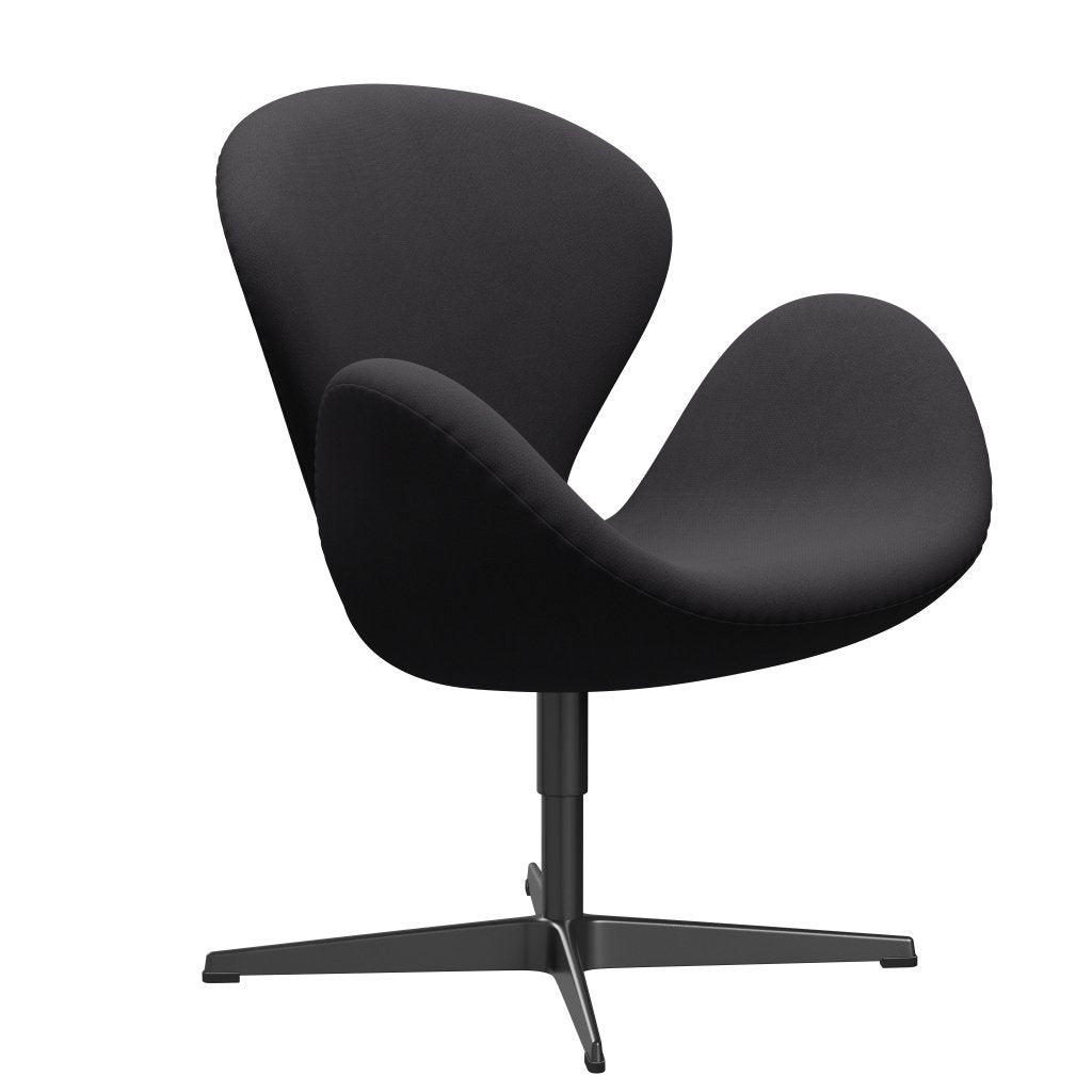 Silla de salón Fritz Hansen Swan, negro lacado/fiord negro