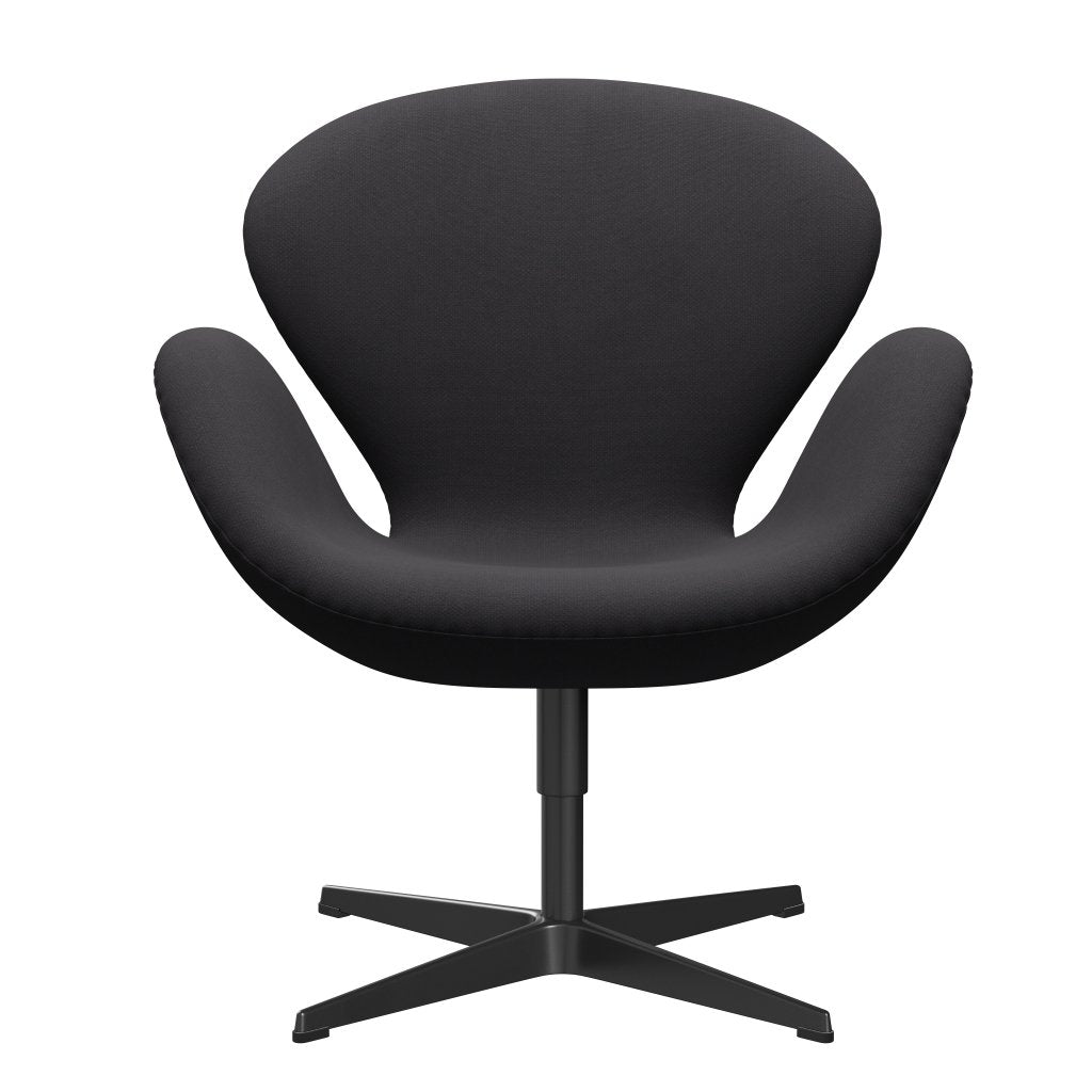 Silla de salón Fritz Hansen Swan, negro lacado/fiord negro