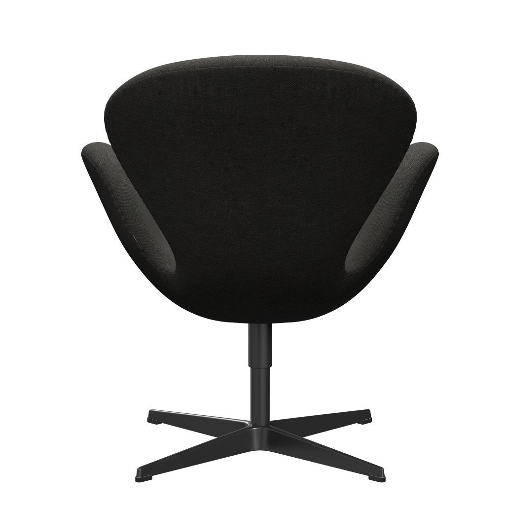 Fritz Hansen Chaise salon de cygne, noir laqué / fiord noir / marron