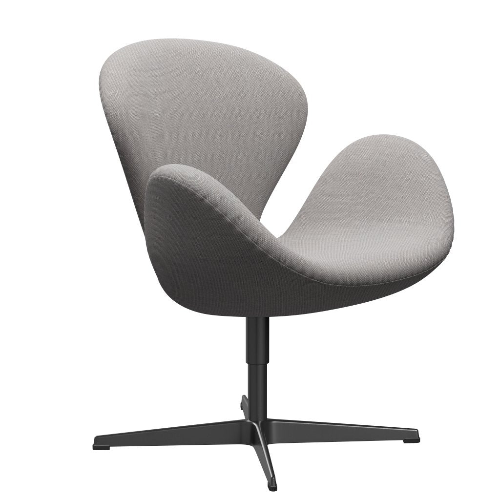 Fritz Hansen Swan Lounge Chair, Black Lackered/Fiord Stone/Stone