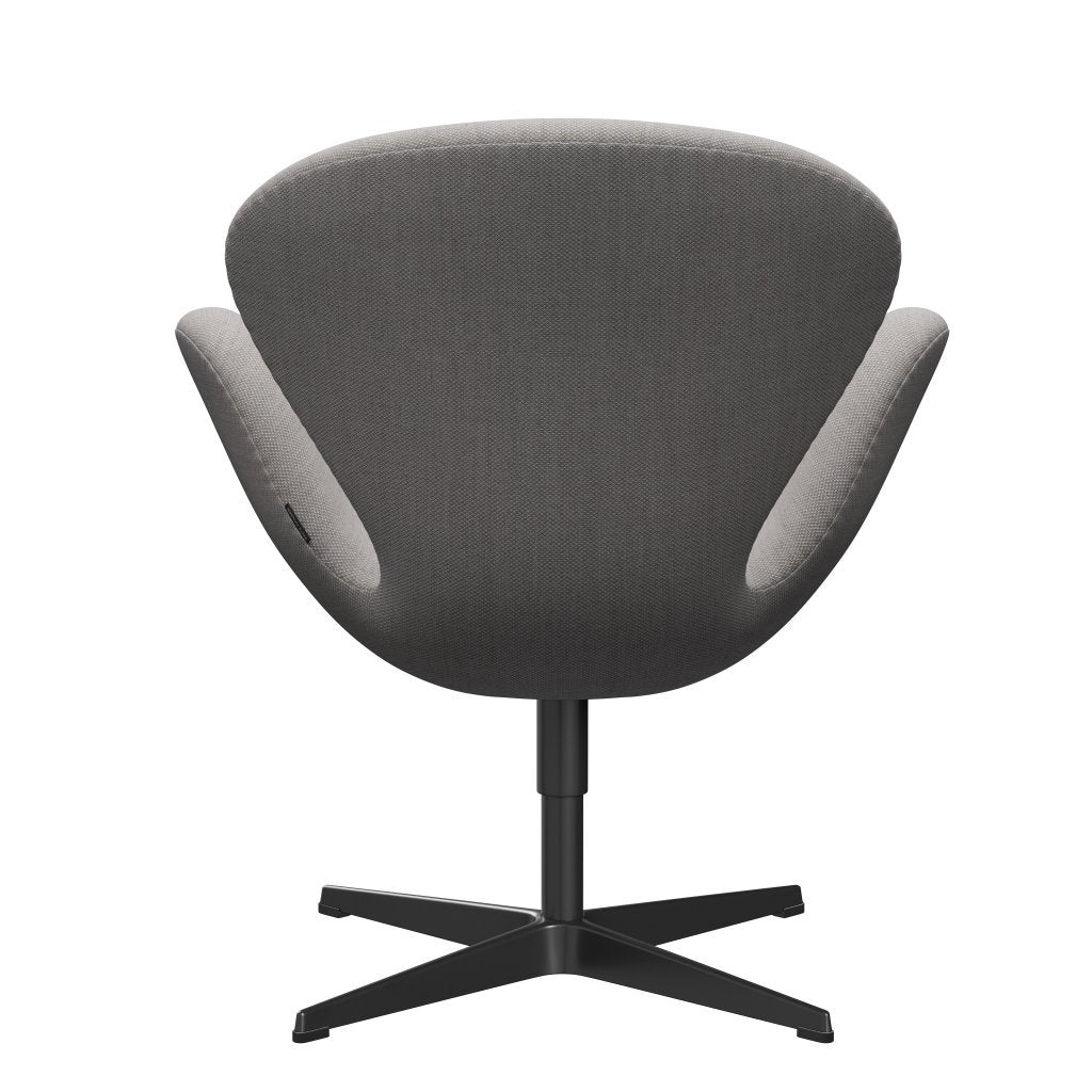 Fritz Hansen Swan Lounge Chair, Black Lackered/Fiord Stone/Stone