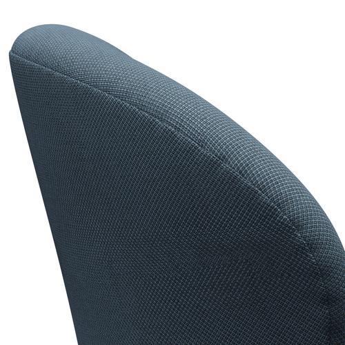 Fritz Hansen Swan Lounge Sillón, negro lacado/fiord de piedra azul