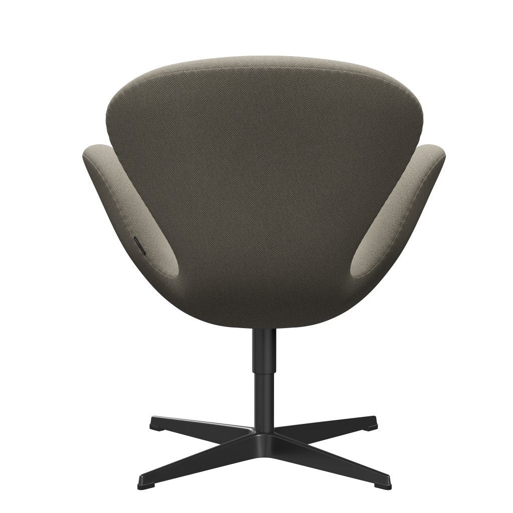 Fritz Hansen Chaise salon de cygne, lumière noire laquée / fiord taupe