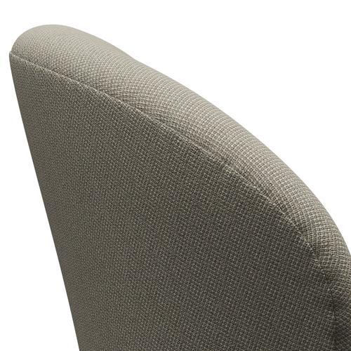 Fritz Hansen Chaise salon de cygne, lumière noire laquée / fiord taupe