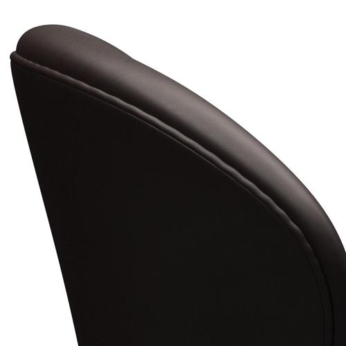 Fritz Hansen Swan Lounge Chair, Black Lackered/Grace Dark Brown