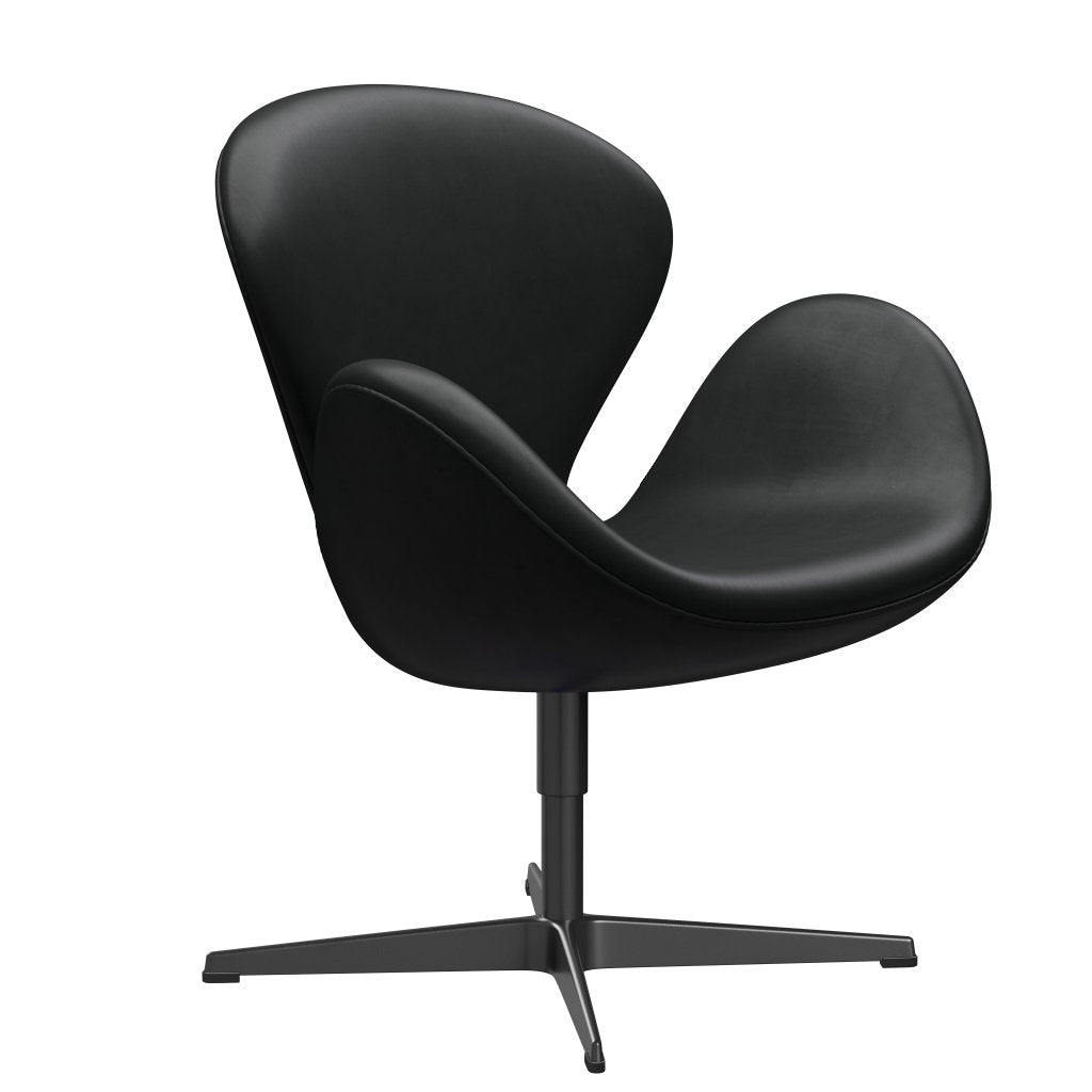 Fritz Hansen Chaise salon de cygne, noir laqué / Grace Black