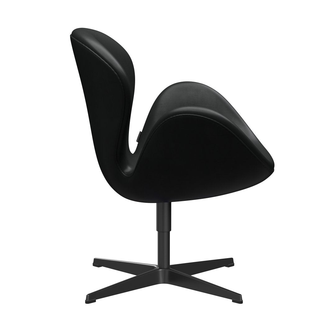 Fritz Hansen Chaise salon de cygne, noir laqué / Grace Black