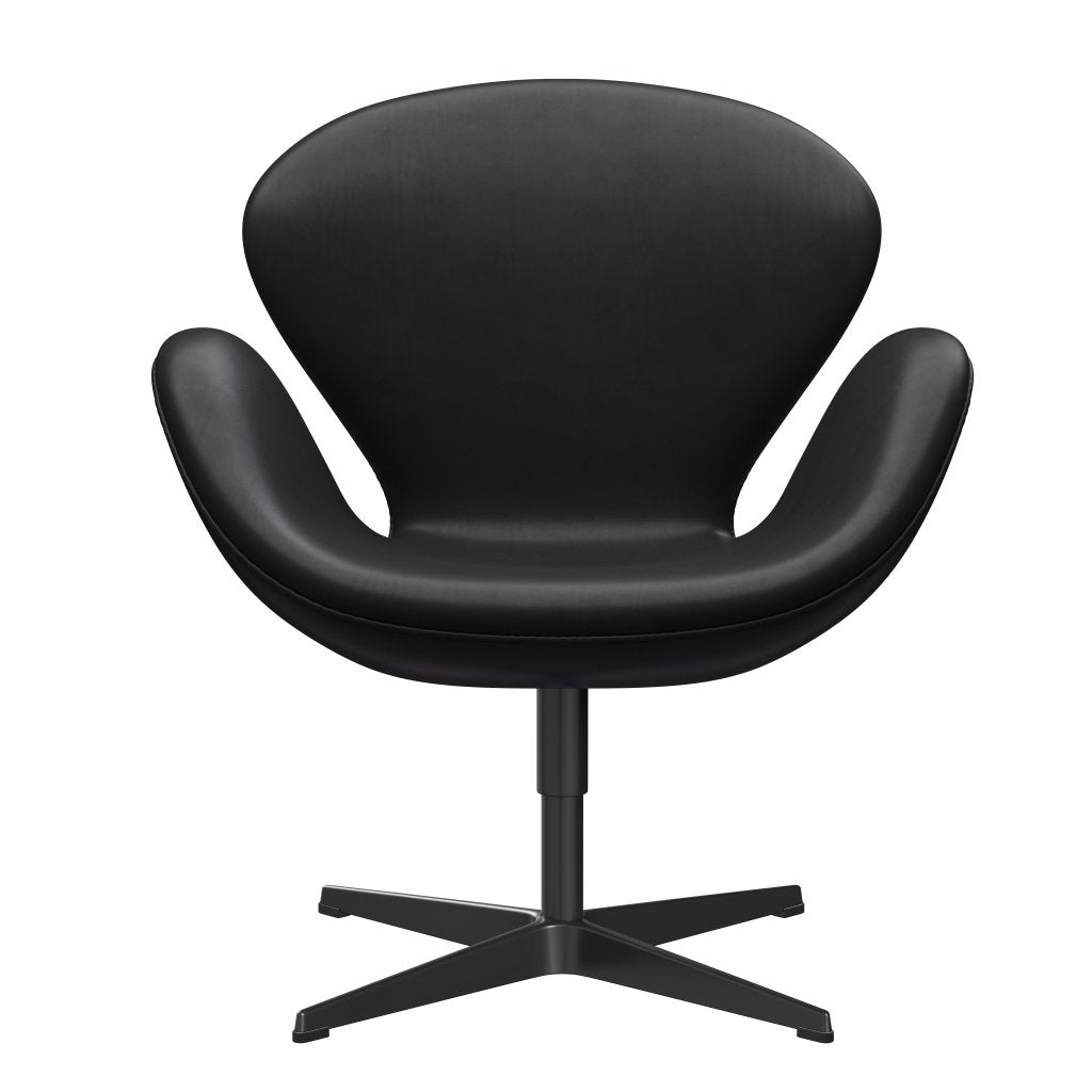 Sedia fritz Hansen Swan Lounge, laccatura nera/grazia nera