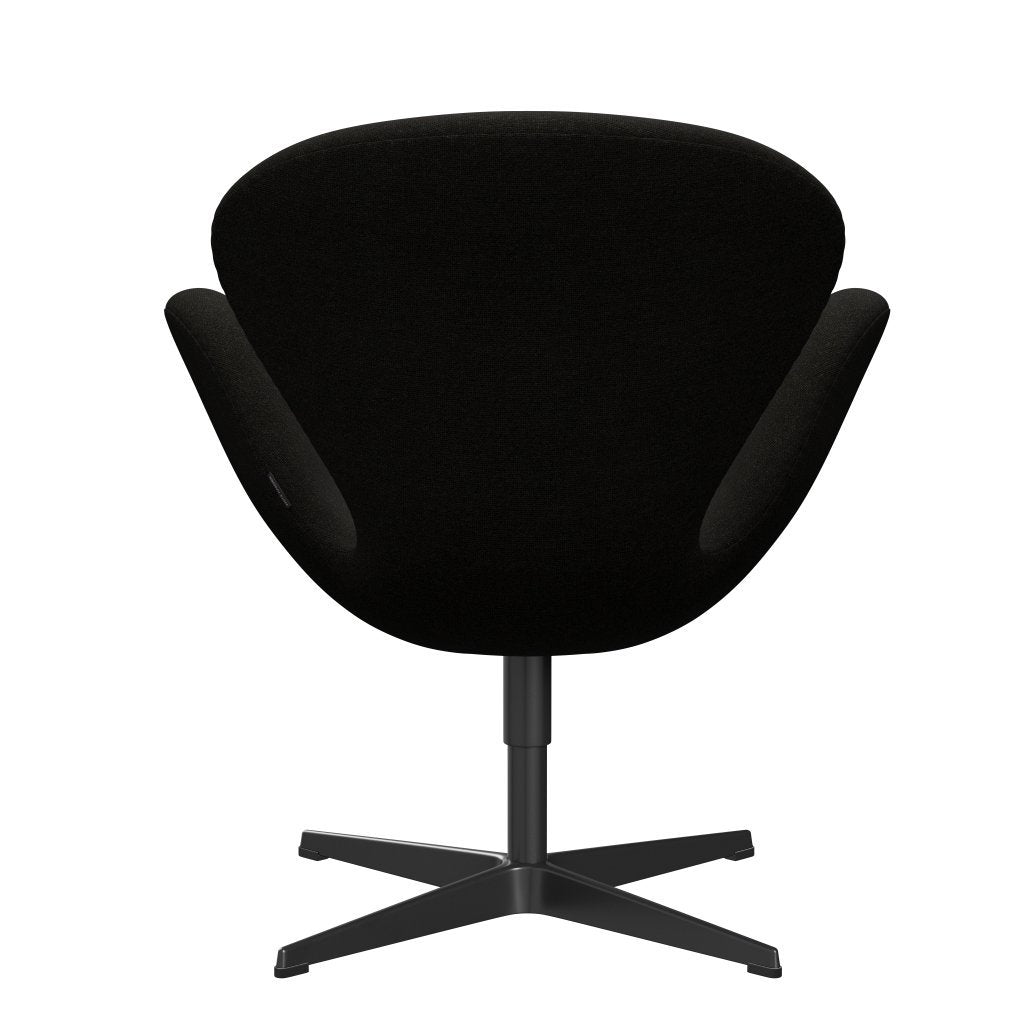 Silla de salón Fritz Hansen Swan, lacado negro/Hallingdal marrón/gris oscuro