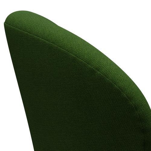 Fritz Hansen Chaise de salon de cygne, verte de l'herbe noire laquée / Hallingdal