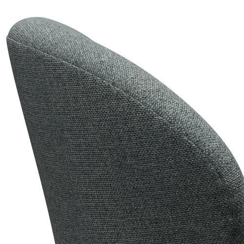 Fritz Hansen Chaise de salon de cygne, noire laqué / gris de Hallingdal