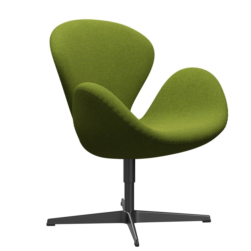 Fritz Hansen Chaise de salon de cygne, noir de laquée / Hallingdal Green