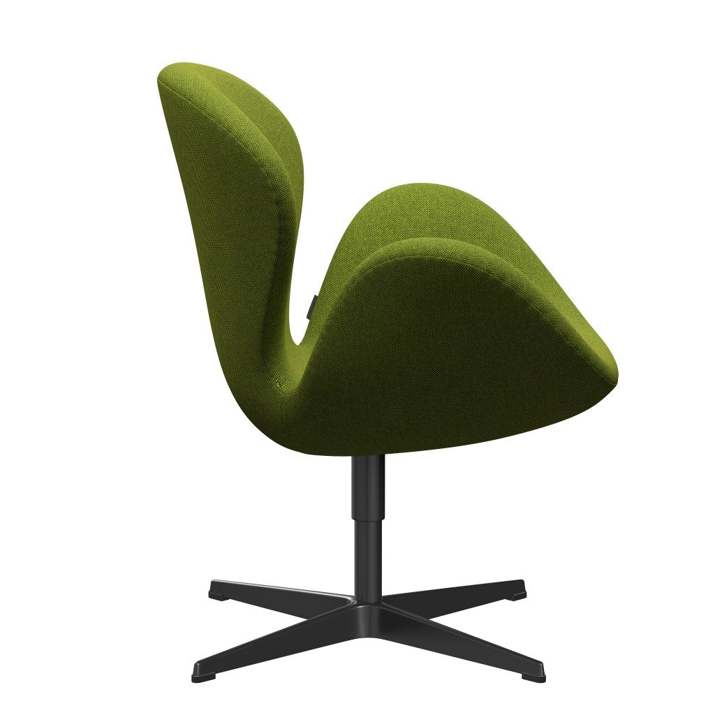 Fritz Hansen Chaise de salon de cygne, noir de laquée / Hallingdal Green