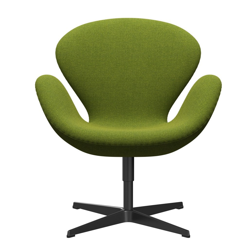 Fritz Hansen Chaise de salon de cygne, noir de laquée / Hallingdal Green