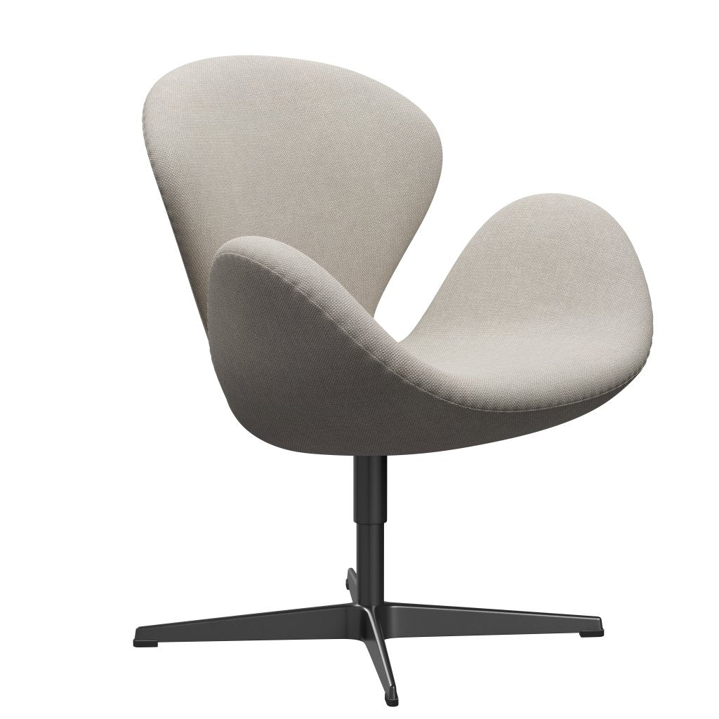 Fritz Hansen Swan Lounge Chair, Black Lacquered/Hallingdal Light Gray (103)