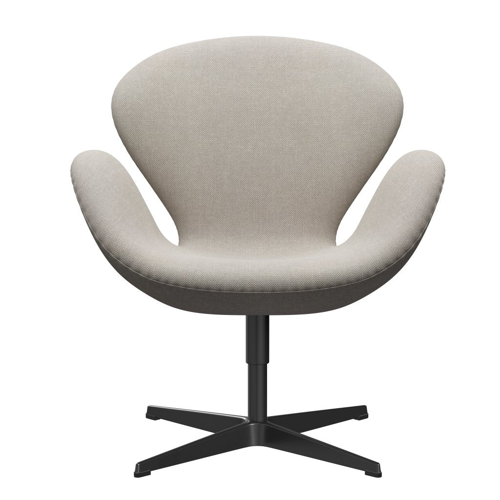 Fritz Hansen Swan休息室椅子，黑色漆/Hallingdal Light Grey（103）