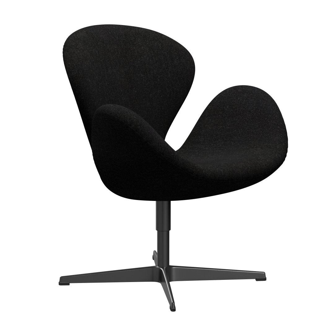 Fritz Hansen Swan Lounge Chair, Black Lacked/Hallingdal Holzkohle