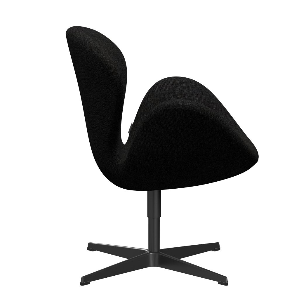 Silla de salón Fritz Hansen Swan, carbón negro lacado/Hallingdal