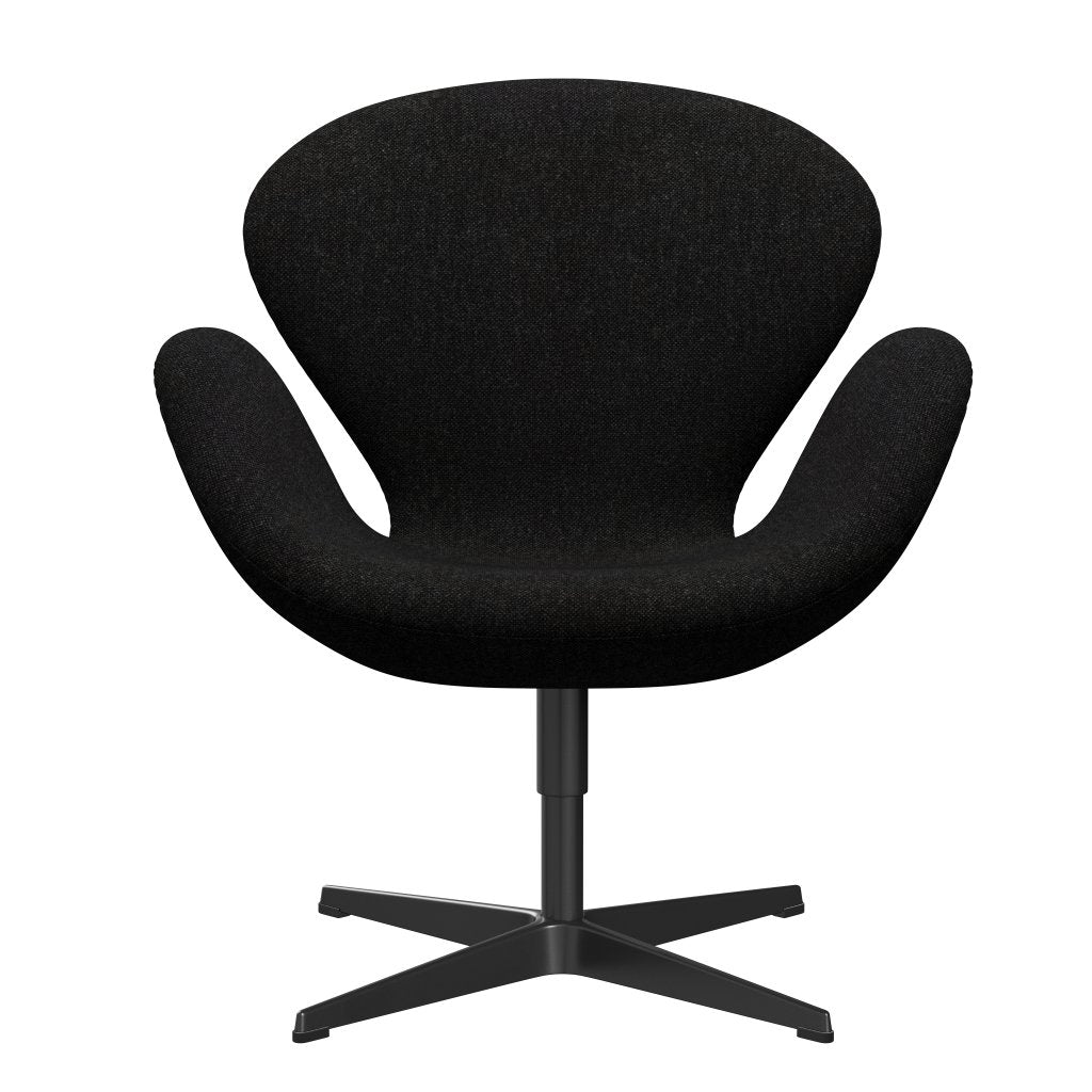 Silla de salón Fritz Hansen Swan, carbón negro lacado/Hallingdal