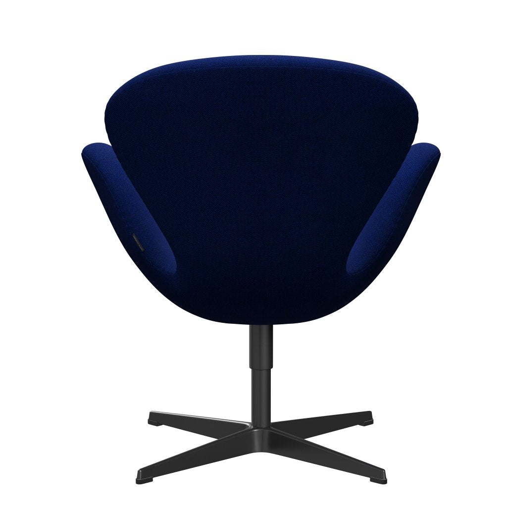 Fritz Hansen Chaise de salon de cygne, bleu de mer noire laqué / Hallingdal