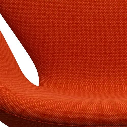 Fritz Hansen Chaise de salon de cygne, laquée noire / hallingdal rouge / orange