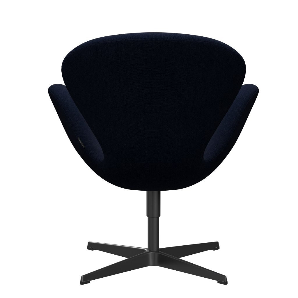 Fritz Hansen Chaise salon de cygne, bleu royal laqué noir / hallingdal