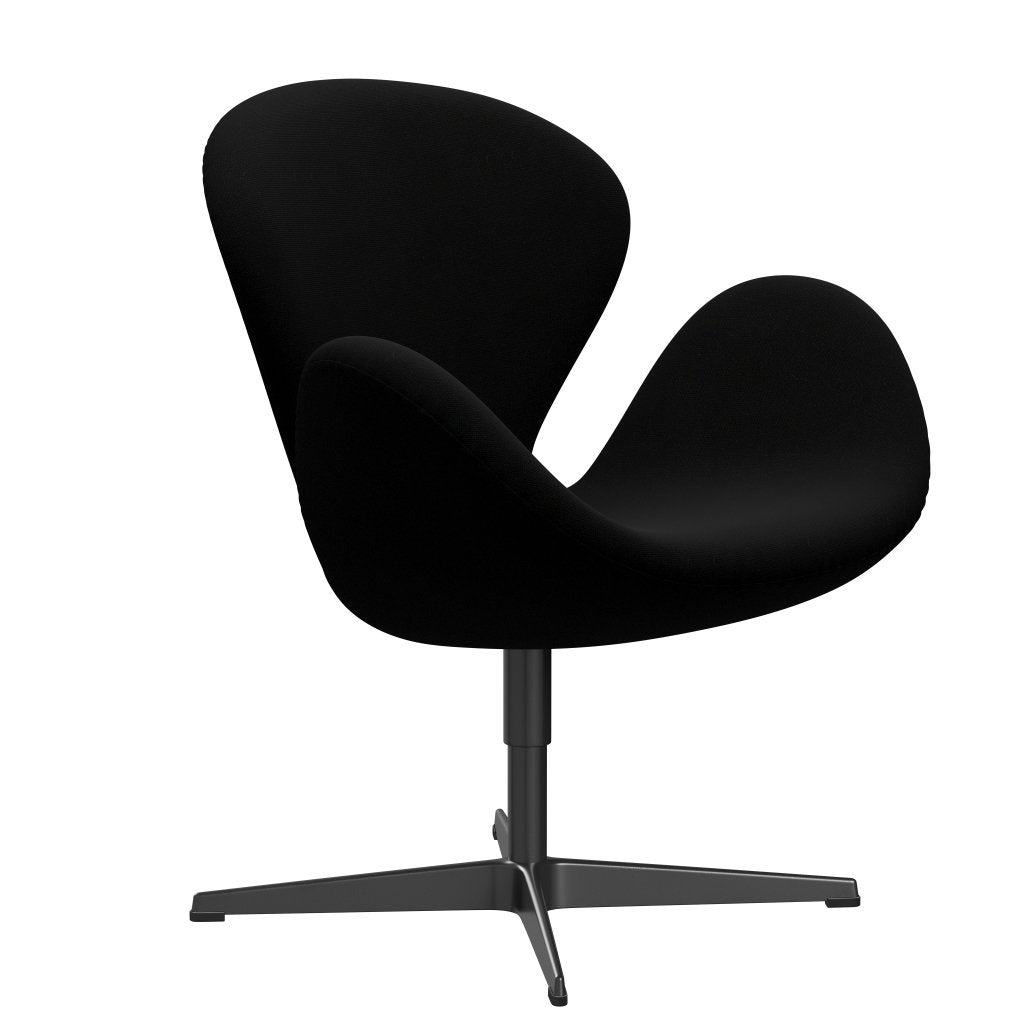 Fritz Hansen Chaise salon de cygne, noir laqué / hallingdal noir