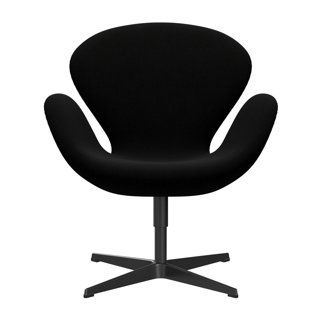 Silla de salón Fritz Hansen Swan, negro lacado/Hallingdal Negro