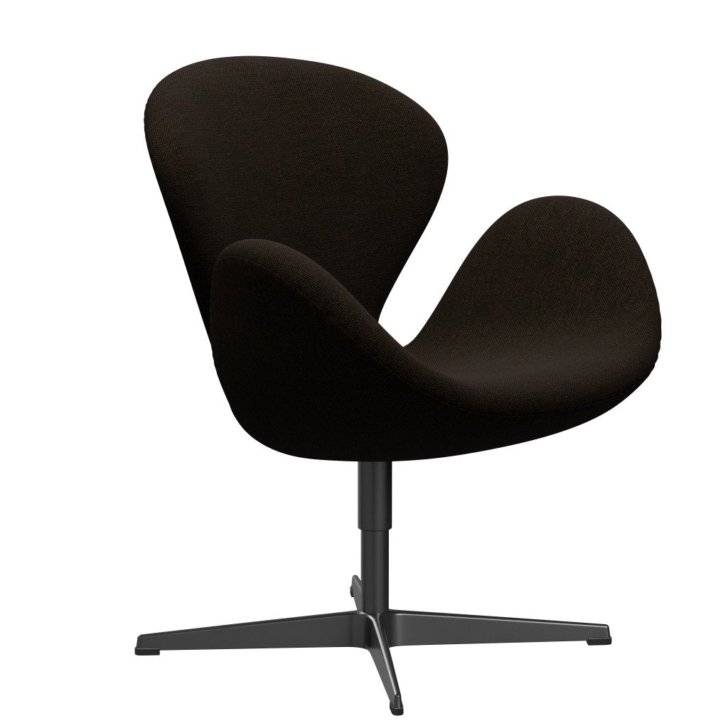 Fritz Hansen Chaise salon de cygne, noir laqué / hallingdal noir / marron