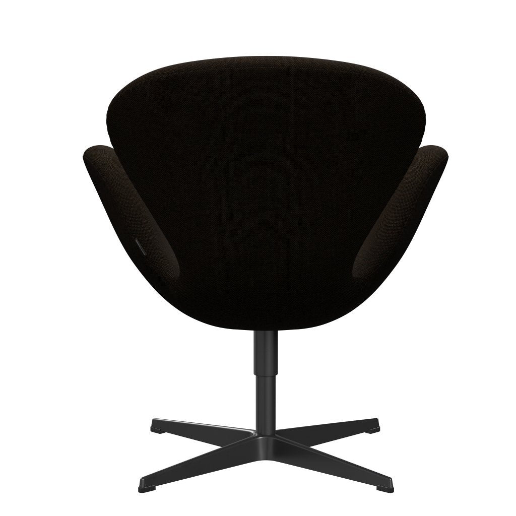 Fritz Hansen Chaise salon de cygne, noir laqué / hallingdal noir / marron