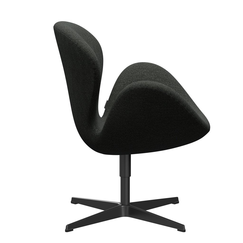 Fritz Hansen Swan Lounge Silla, lacado negro/Hallingdal negro/gris (368)