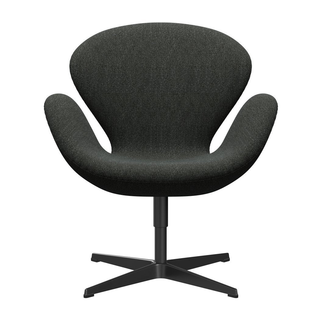 Sedia da salotto Fritz Hansen Swan, nero laccato/Hallingdal nero/grigio (368)