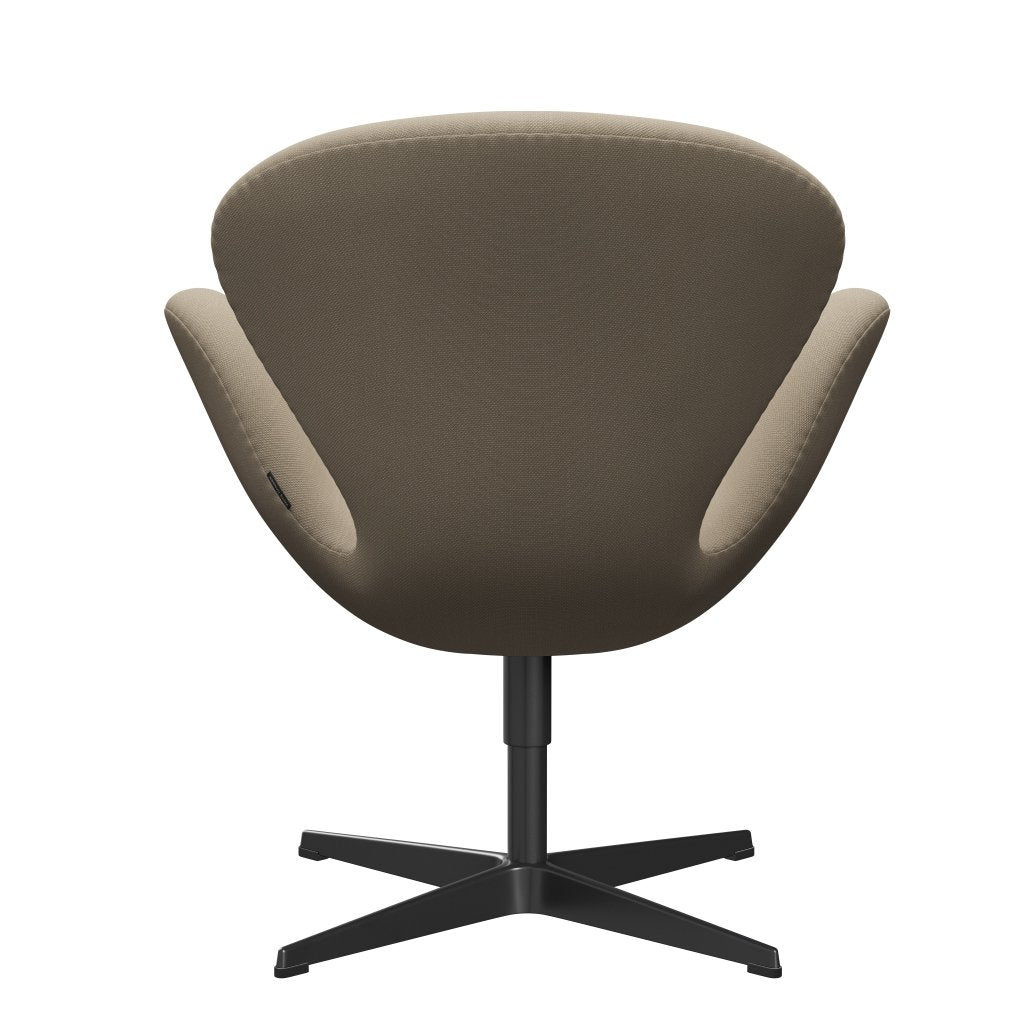 Fritz Hansen Swan Lounge Stuhl, schwarzer lackierter/stahlcut Beige