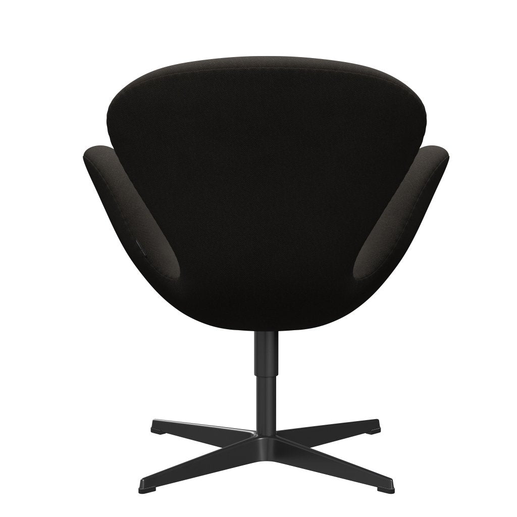 Sedia da salotto Fritz Hansen Swan, marrone laccato nero/taglio in acciaio