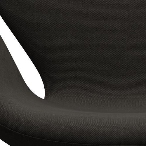 Fritz Hansen Chaise de salon de cygne, noire laquée / brun en acier