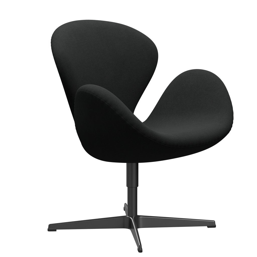 Fritz Hansen Chaise salon de cygne, noir de laquée / en brun foncé en acier (380)