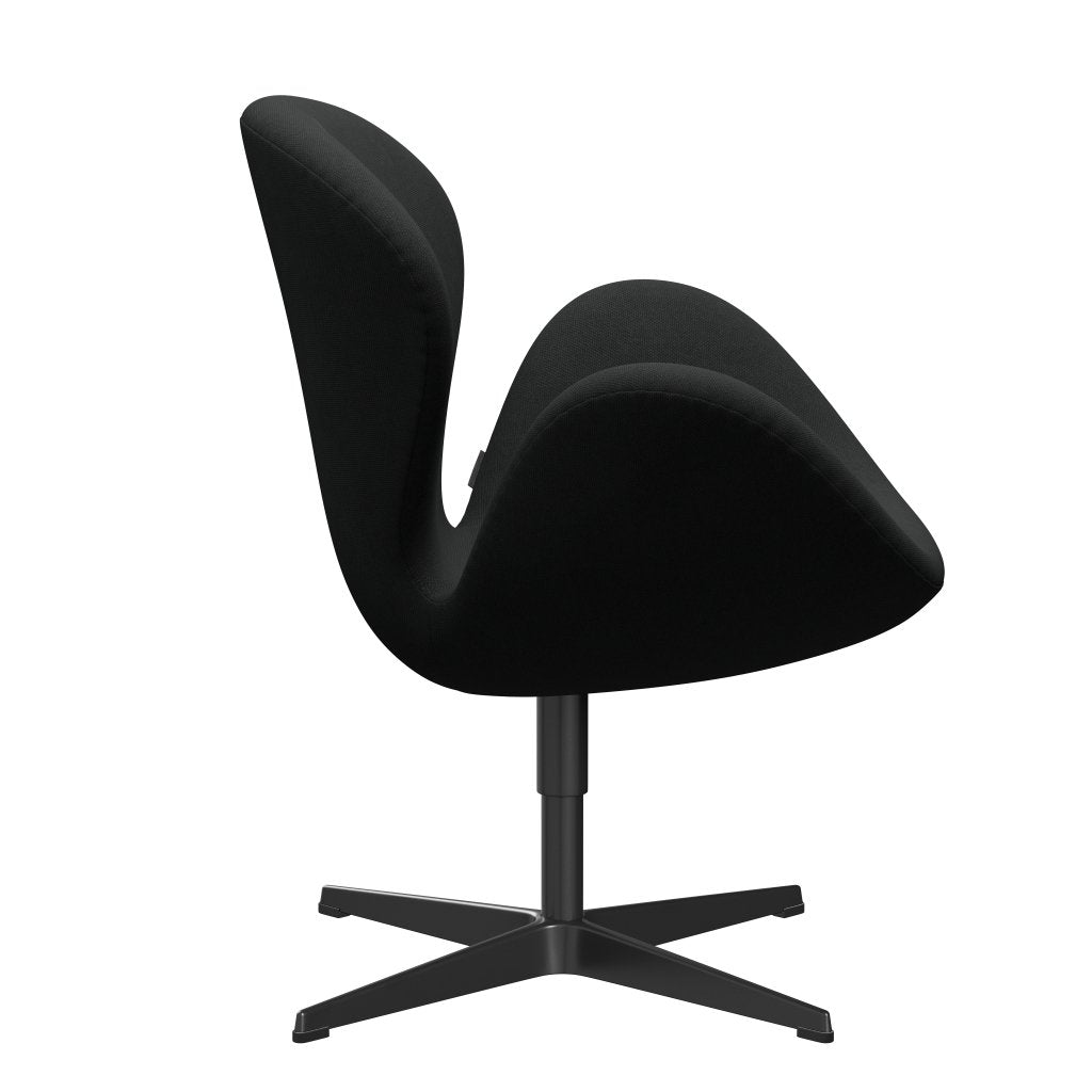 Fritz Hansen Swan Lounge Silla, lacado negro/acero marrón oscuro (380)