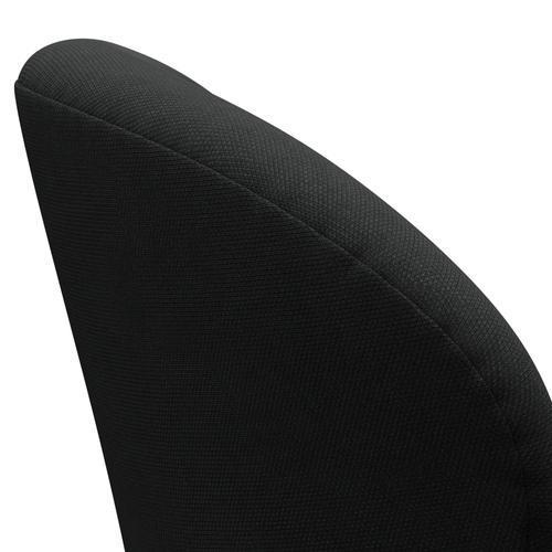 Fritz Hansen Chaise salon de cygne, noir de laquée / en brun foncé en acier (380)