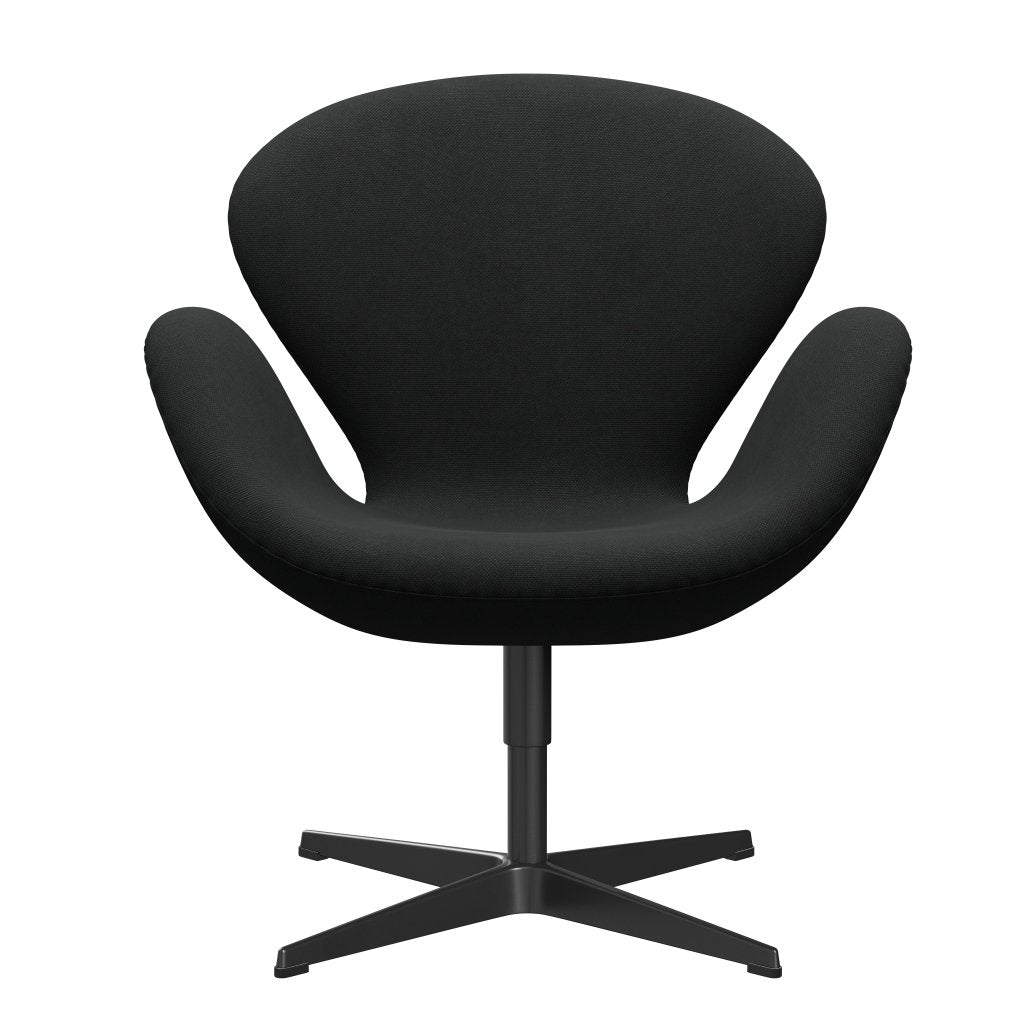 Fritz Hansen Swan Lounge Stuhl, schwarzer lackierter/stahlcut dunkelbraun (380)