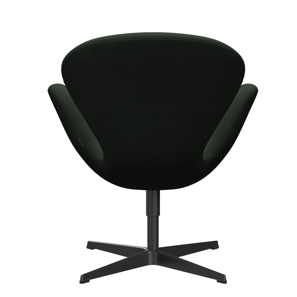 Fritz Hansen Swan Lounge Chair, Black Lacquered/Steelcut Dark Army Green