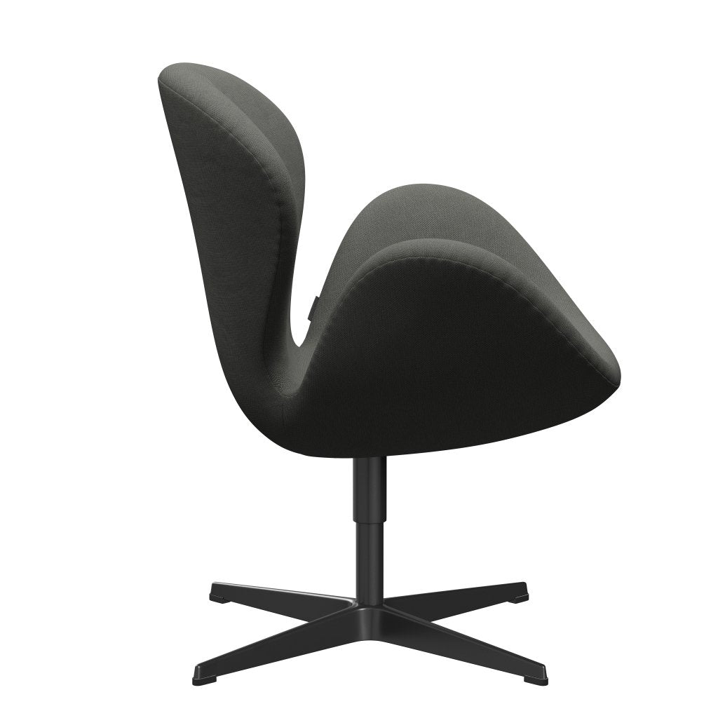 Fritz Hansen Swan Lounge Chair, Black Lackered/Steelcut Grey