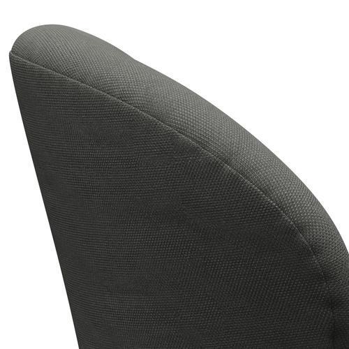 Fritz Hansen Chaise de salon de cygne, gris noire laqué / Steelcut