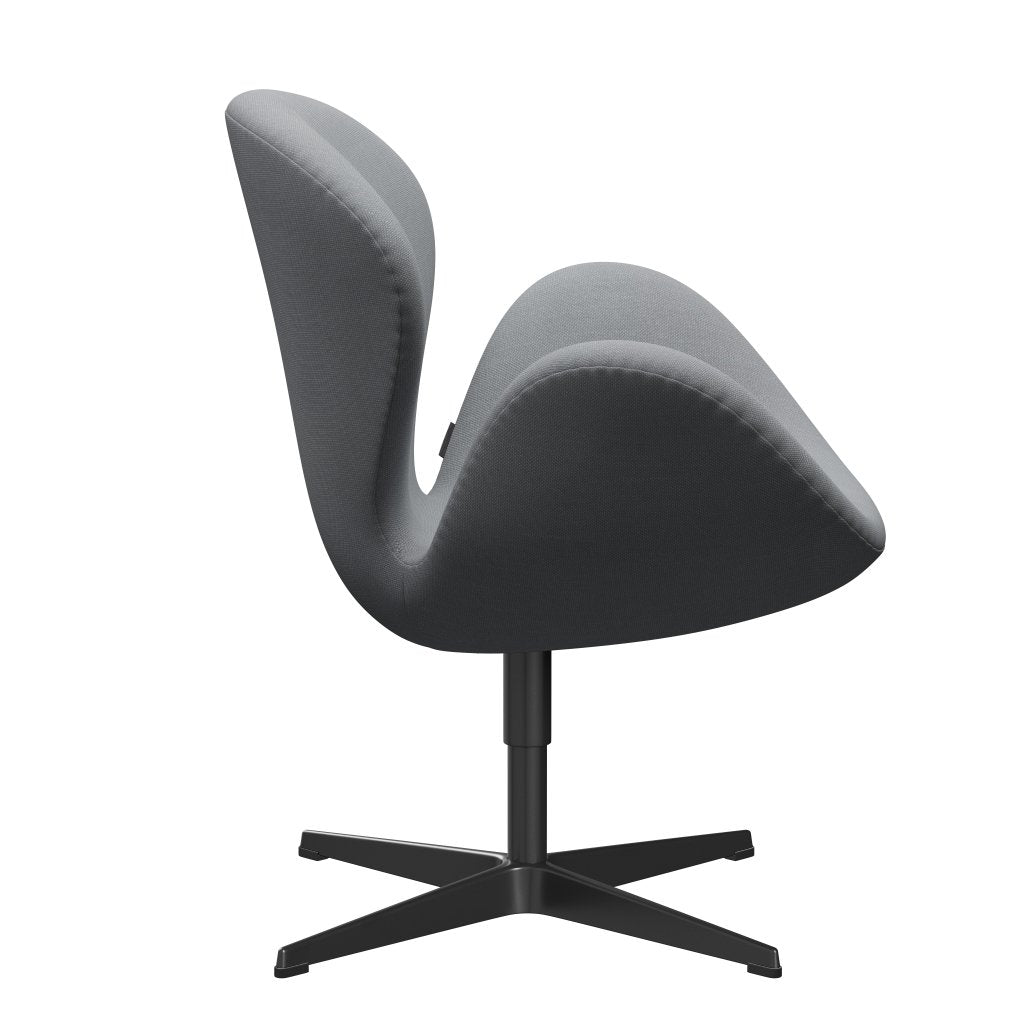 Fritz Hansen Swan Lounge Chair, Black Lackered/Steelcut ljusgrå