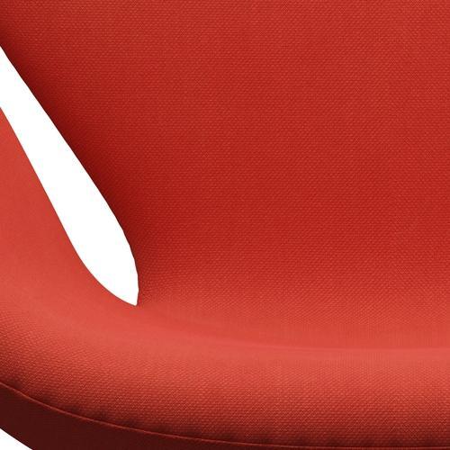 Fritz Hansen Swan Lounge Chair, Black Lackered/Steelcut Light Red